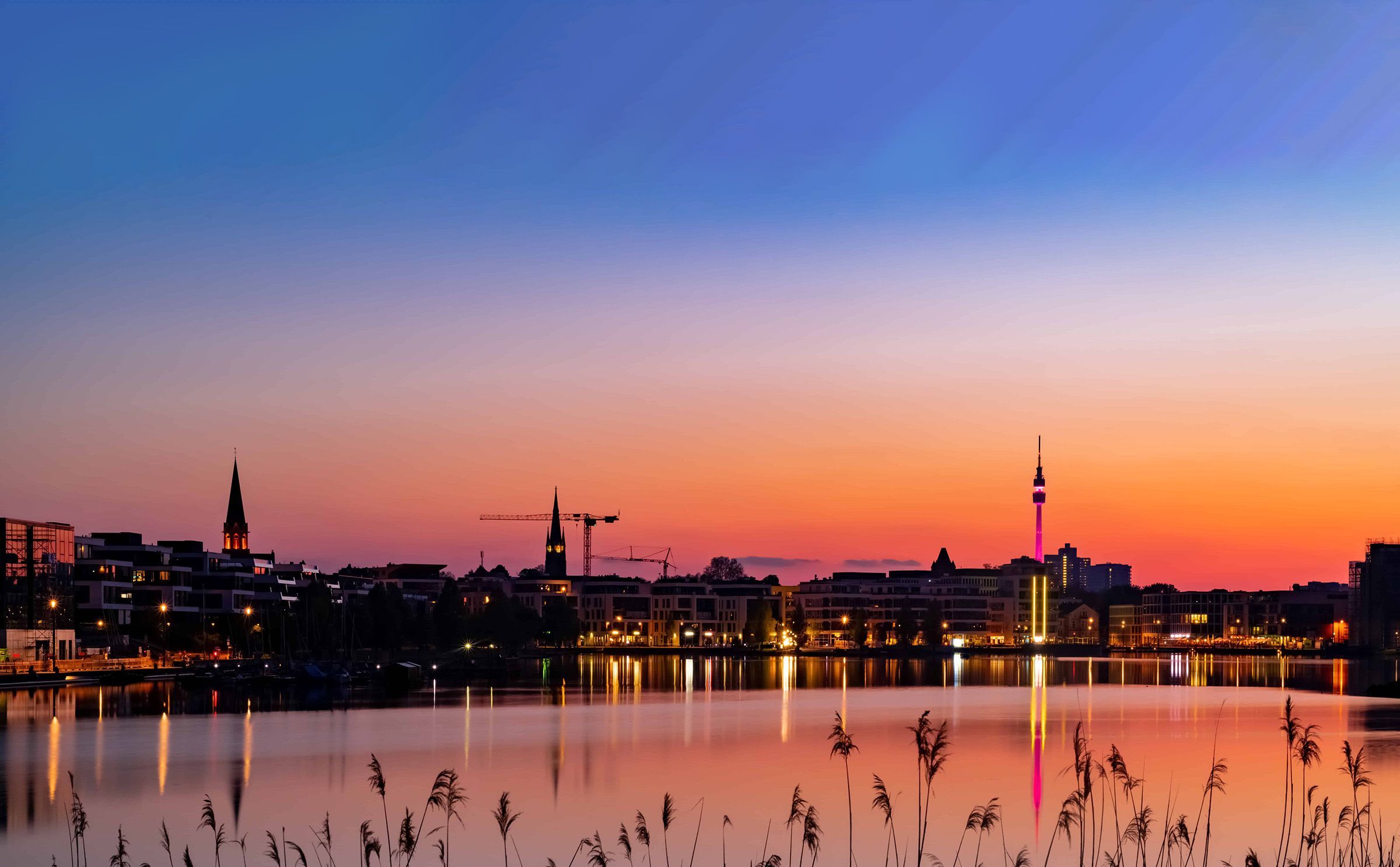 Skyline bei Sonnenuntergang